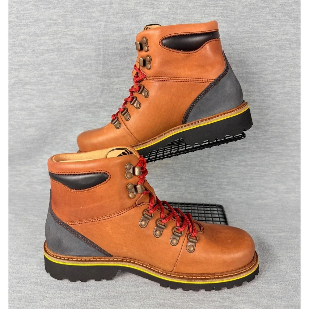 Samuel Hubbard Mt Tam Hiking Boots Mens 7 Brown Saddle Bag Tan Leather Comfort